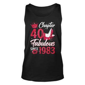 Chapter 40 Fabulous Since 1983 40Th Birthday Queen Diamond Unisex Tank Top - Thegiftio UK