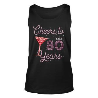 Cheers To 80 Years 80Th Birthday 80 Years Old Bday Unisex Tank Top | Mazezy UK