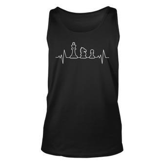 Chess Heartbeat | Gift Chess Master | Chess Club Unisex Tank Top - Seseable