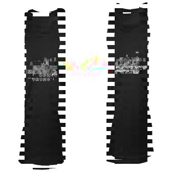 Chicago Skyline Paint Splatter Unisex Tank Top - Thegiftio