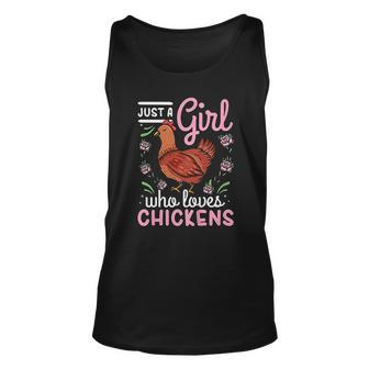 Chicken Lover Just A Girl Who Loves Chickens V2 Men Women Tank Top Graphic Print Unisex - Thegiftio UK
