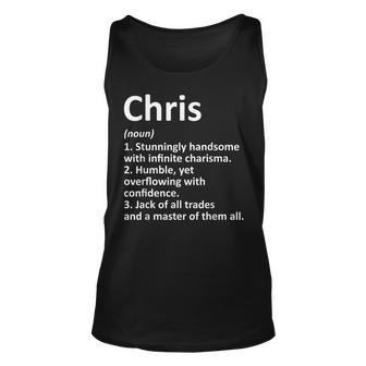 Chris Definition Personalized Name Funny Birthday Gift Idea Unisex Tank Top - Seseable