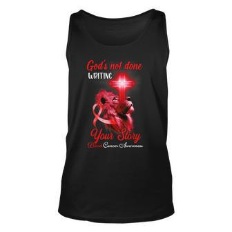 Christian Lion Cross Religious Quote Blood Cancer Awareness Unisex Tank Top - Seseable