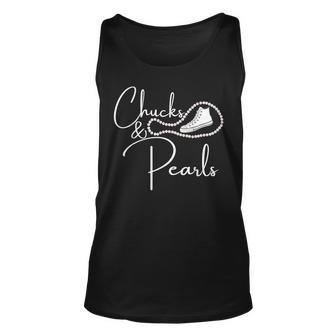 Chucks And Pearls 2021 Hbcu Black Girl Magic White Gift Unisex Tank Top - Seseable