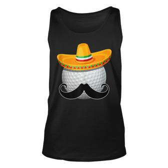 Cinco De Mayo - Golf Ball Mustache Mexican Golf Player Unisex Tank Top - Seseable