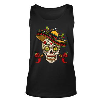 Cinco De Mayo Mexican Fiesta Sugar Skull Cinco De Mayo Unisex Tank Top - Thegiftio UK