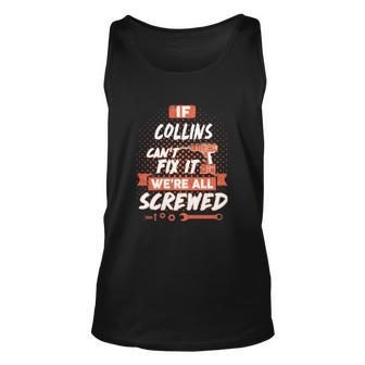 Collins Name Collins Family Name Crest Unisex Tank Top - Seseable