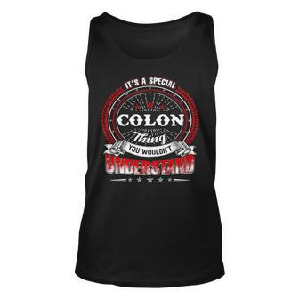 Colon Family Crest Colon Colon Clothing Colon T Colon T Gifts For The Colon Unisex Tank Top - Seseable