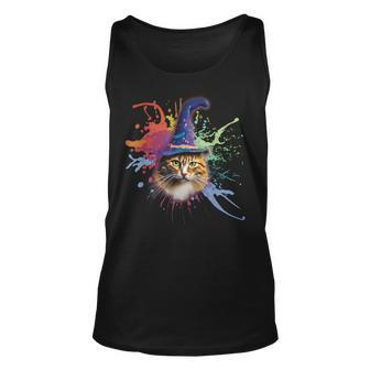 Colorful Cat Wizard Unisex Tank Top | Mazezy