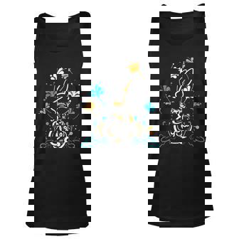 Colorful Floral Easter Bunny Spring Flowers Rabbit Hunt Eggs Tank Top | Mazezy