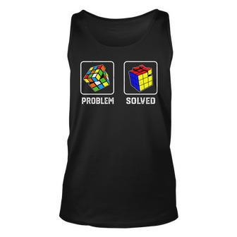Competitive Puzzles Cube Problem Retro Solved Speed Cubing Unisex Tank Top - Seseable