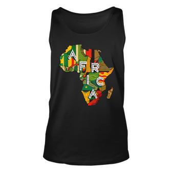 Cool Africa Map Traditional Kente Cloth African Melanin Unisex Tank Top - Thegiftio