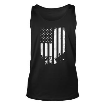 Cool Distressed Vintage Usa Flag Turkey Hunting Unisex Tank Top | Seseable UK