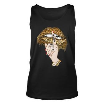 Cool Leopard Lips Shut The Fuck Up Lgbt Pride Month Unisex Tank Top | Mazezy