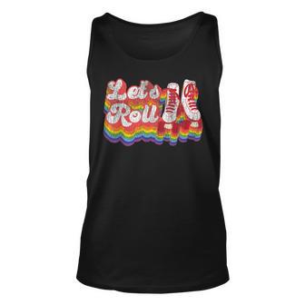 Cool Roller Skating Skate Girl 1970S Retro Unisex Tank Top - Seseable