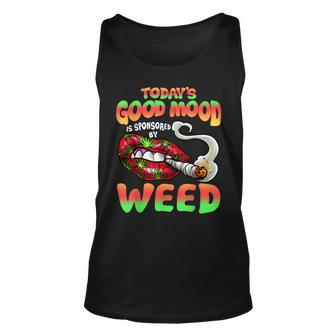 Cool Sexy Lips Weed Cannabis Marijuana Leaves Smoking Tank Top | Mazezy
