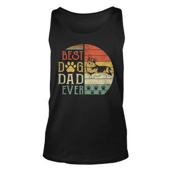 Corgi Best Dog Dad Ever Vintage Fathers Day Retro Unisex Tank Top - Seseable