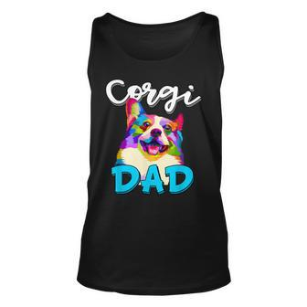 Corgi Dad Funny Corgi Owner Fathers Day Gift Gift For Mens Unisex Tank Top | Mazezy