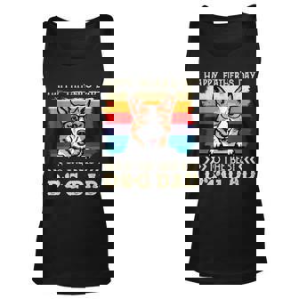 Corgi Dog Fathers Day Vintage Corgi Dog Dad Unisex Tank Top - Thegiftio UK