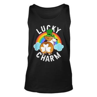 Corgi Leprechaun - Lucky Charm - St Patricks Day Unisex Tank Top | Mazezy