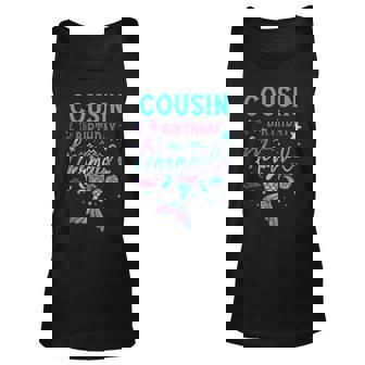 Cousin Of The Birthday Mermaid Theme Party Squad Security Unisex Tank Top - Thegiftio UK