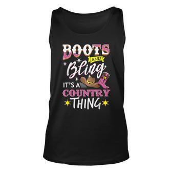 Cowgirl Boots And Bling Its Cowgirl Things Western Country Unisex Tank Top - Seseable