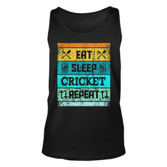 Cricket Sport Cricket Team Eat Sleep Cricket Jersey Unisex Tank Top | Mazezy