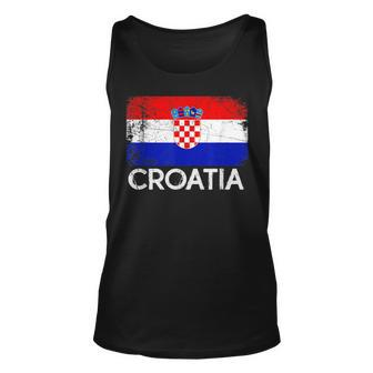 Croatian Flag | Vintage Made In Croatia Gift Unisex Tank Top - Seseable