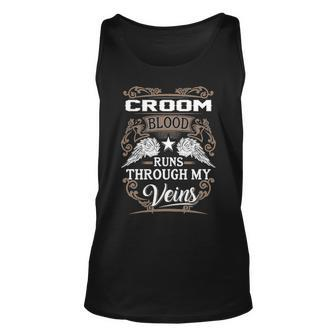 Croom Name Gift Croom Blood Runs Through My Veins V2 Unisex Tank Top - Seseable
