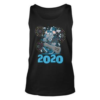 Cute 2020 Happy New Year Celebration Rat Year Comic Squad Unisex Tank Top | Mazezy