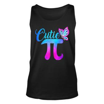 Cute & Funny Cutie Pi Math Pie Butterfly Adorable Math Pun Unisex Tank Top - Seseable