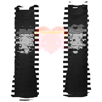 Cute Axolotl Design Retro Heart Shape Vintage Unisex Tank Top | Mazezy