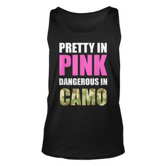 Cute Camoflauge - Pretty In Pink Dangerous In Camo Unisex Tank Top - Seseable