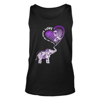 Cute Elephant With Heart Rett Syndrome Awareness Gifts Unisex Tank Top - Seseable