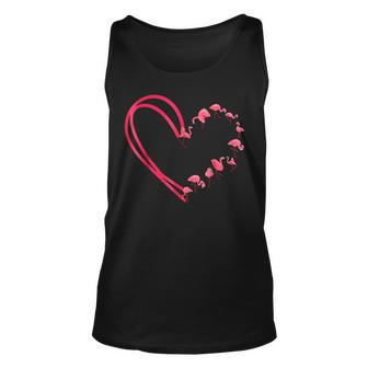 Cute Flamingo Valentine Heart Shape Funny Valentines Day Unisex Tank Top - Seseable