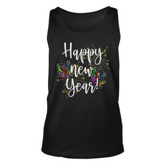 Cute Happy New Year Day Eve Party Fireworks Confetti Costume Unisex Tank Top - Thegiftio UK