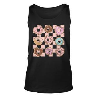Cute Heart Donuts Funny Valentines Day Donut Lover Unisex Tank Top - Seseable