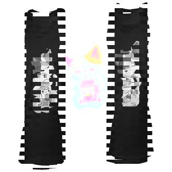 Cute Kawaii Cat Strawberry Milk Anime Neko Shake Unisex Tank Top - Seseable