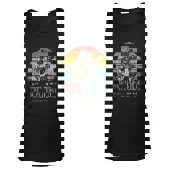 Cute Papa Bear Vintage Fathers Day Retro Dad Guitar Men Women Tank Top Graphic Print Unisex - Thegiftio UK