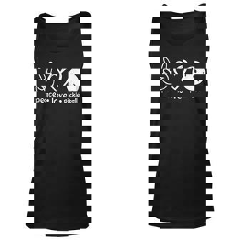 Cute Peace Love Pickleball Player Funny Pickle Ball Lover Unisex Tank Top - Thegiftio