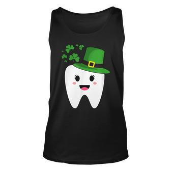 Cute Tooth With Hat Dental Assistant Gifts St Patricks Day Unisex Tank Top | Mazezy