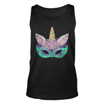 Cute Unicorn Mardi Gras Carnival Jester Hat Mardi Beads Unisex Tank Top - Seseable