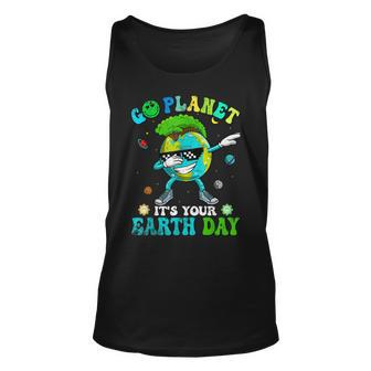 Dabbing Earth Day 2023 Groovy Go Planet Its Your Earth Day Unisex Tank Top | Mazezy