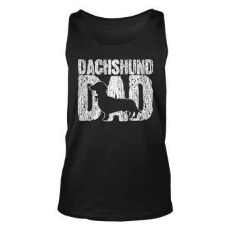 Dachshund Dad Wiener Father Fathers Day Vintage Gift Unisex Tank Top - Seseable