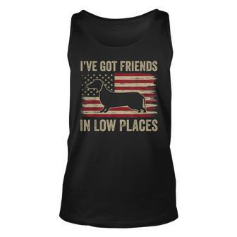 Dachshund Ive Got Friends In Low Places Wiener Dog Vintage Unisex Tank Top - Seseable