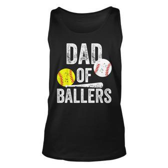 Mens Dad Of Ballers Dad Of Baseball And Softball Player Tank Top | Mazezy