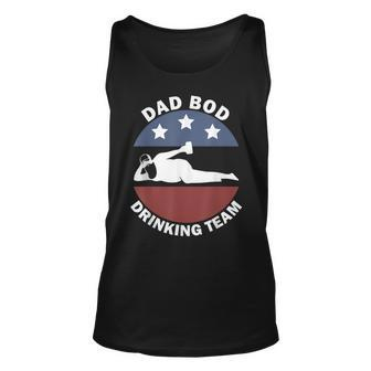 Dad Bod Drinking Team American Us Flag Vintage Fathers Day Unisex Tank Top - Seseable