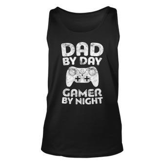 Dad By Day Gamer By Night Unisex Tank Top | Mazezy