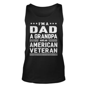Dad Grandpa American Veteran Vintage Top Mens Gift Unisex Tank Top - Seseable