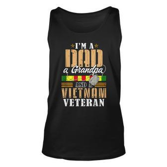 Dad Grandpa Vietnam Veteran Vintage Mens Fathers Day V2 Unisex Tank Top - Seseable